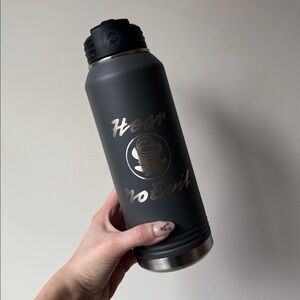 POLAR CAMEL “HEAR NO EVIL” GREY STAINLESS STEEL WATER BOTTLE 32 OZ